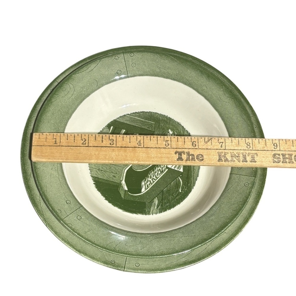 2~Vintage 1950s Green Colonial Homestead by Royal Ironstone China Serving Bowls - Picture 11 of 11